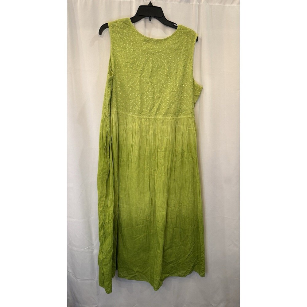 La Cera Dress Women 1X Vibrant Green Ombré Boho Flowy Maxi Sundress